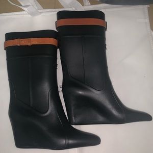 SERGIO ROSSI wedge heel rain boot 8.5